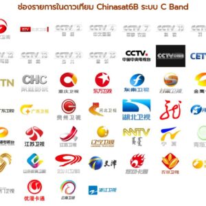 ชุดจานดาวเทียม ดูช่องทีวีจีน+ทีวีไทย ไม่ต้องจ่ายรายเดืนรายปี THAICOM-CHINASAT6B 2 ดวง